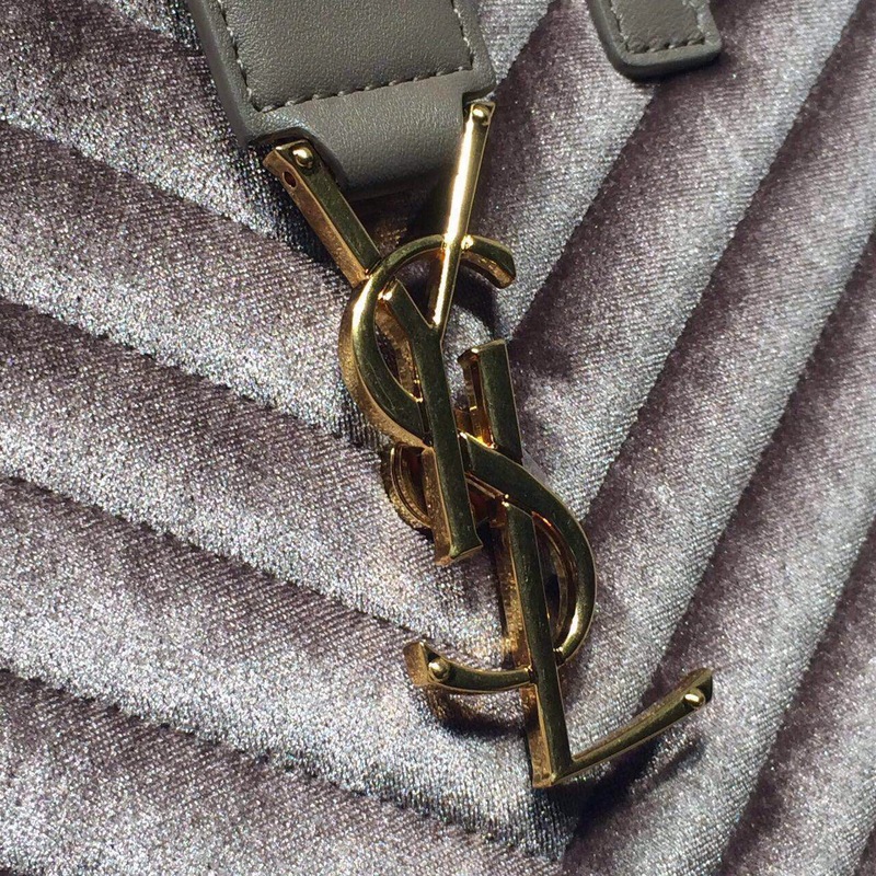 2015 New Saint Laurent Bag Cheap Sale- YSL 25CM Cabas Monogram Saint Laurent in Grey Velet - Click Image to Close